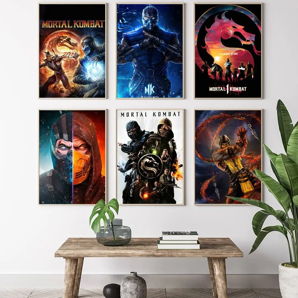 Mortal Kombat Video Game Painting Calligraphy HD Canvas Poster living room bedroom bar aesthetic decoration