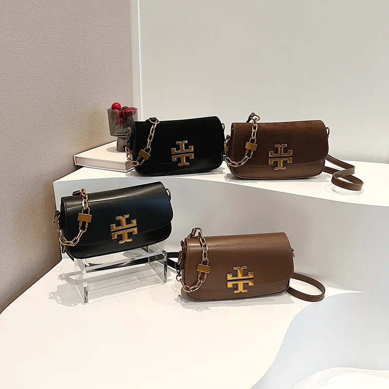 2024 new diagonal chain small square bag, classic texture, simple and fashionable, niche fashion style, luxurious high-end feel