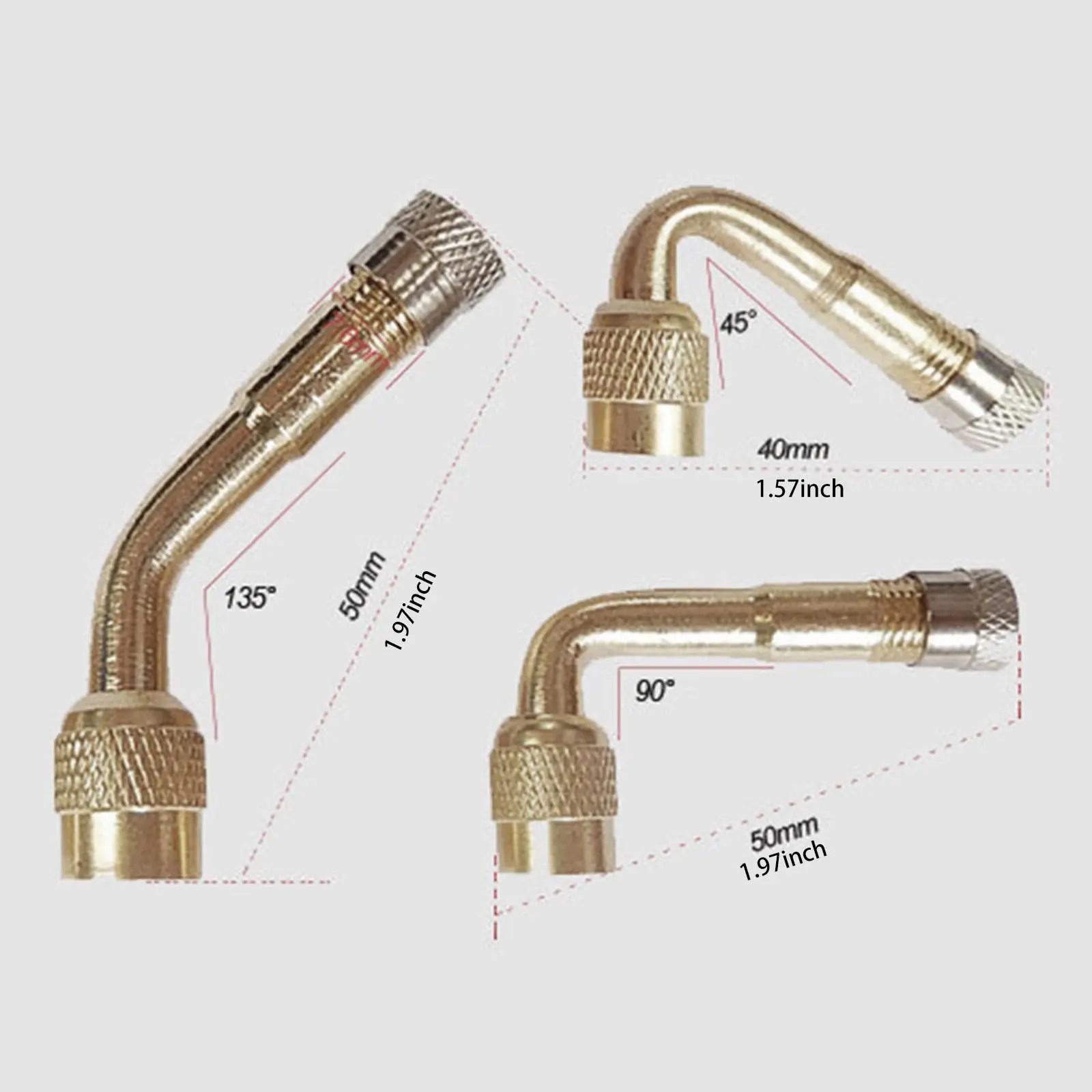 Tire Valve Stem Extension Multi Size Flexible Extender Tubes and Protective Adapter Caps for Car RV Motorcycle