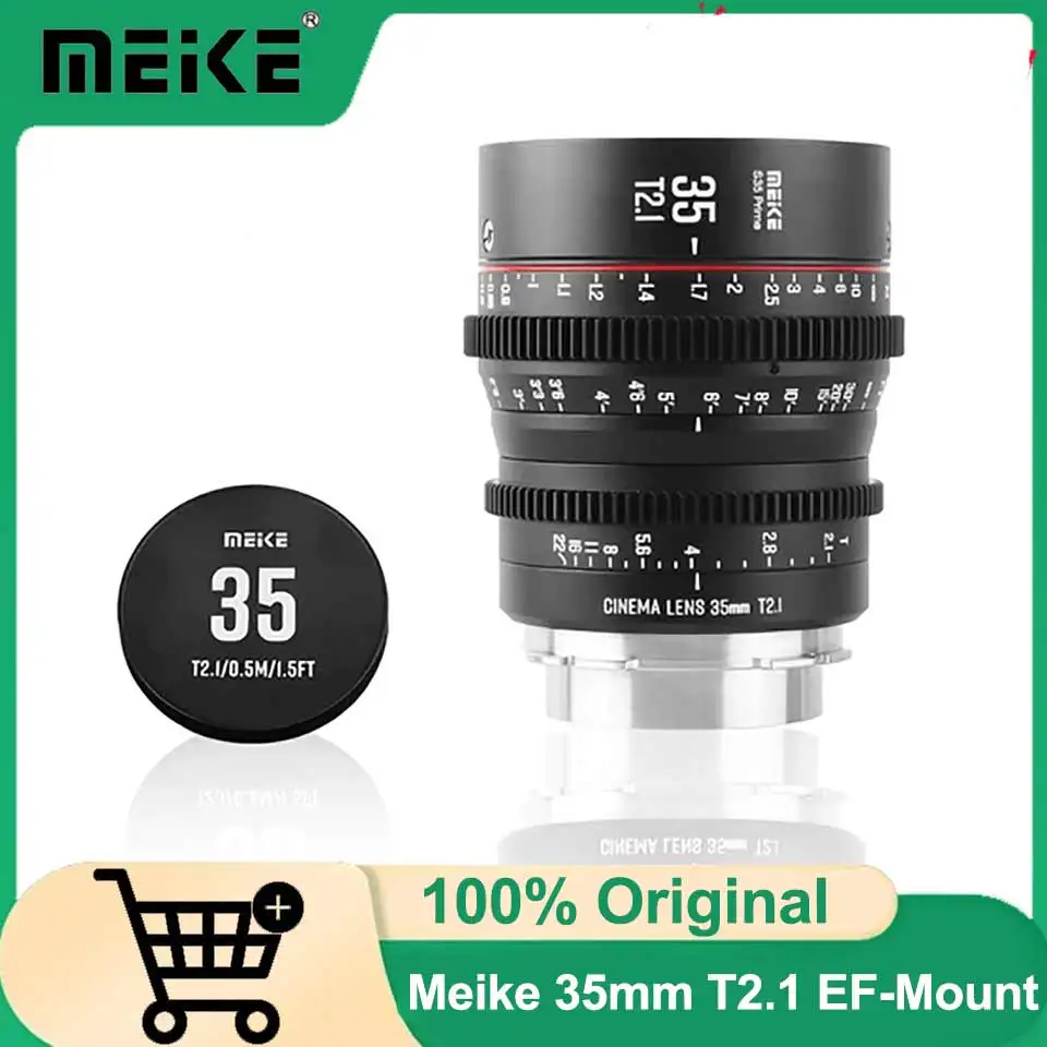 

Объектив Meike 35mm T2.1 для кинокамер Super 35, RED Komodo, BMPCC6K, BMPCC6K Pro, Z CAM S6, Canon C70 с байонетом EF/PL