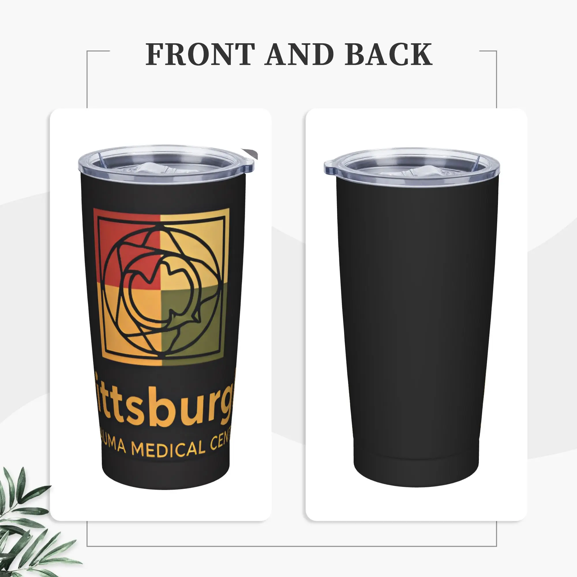 Stainless Steel Tumbler Pittsburgh Trauma Medical Center Car Mugs With Straws Cold Drink Water Bottle Leakproof Coffee Mug