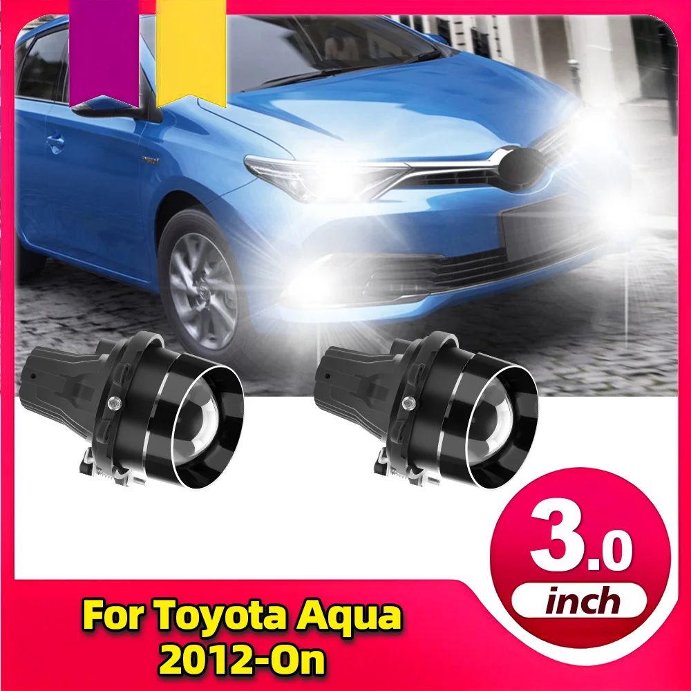 

3.0 Inch 2PCS H11 Projector Lens Car LED Fog Light 9~16V 6000K White CSP Chips Fit For Toyota Aqua 2012-On Auto Car Lamp