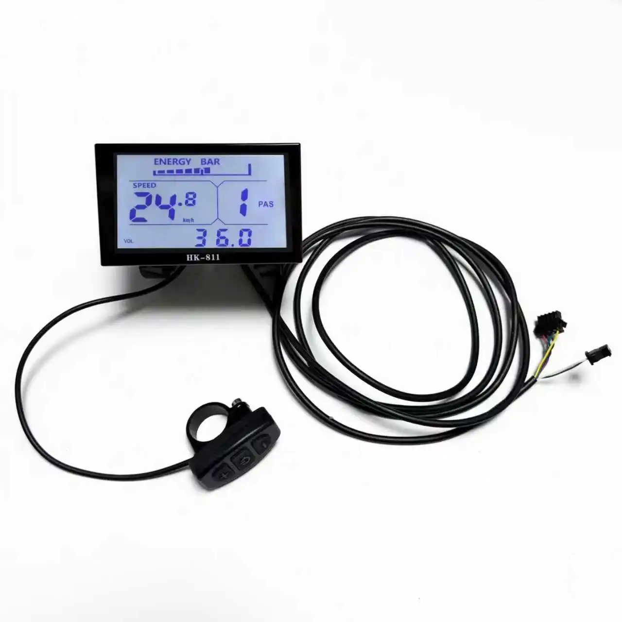 DC 24V 36V 48V 60V E-bike LCD Display Screen P3 LCD 0r HK811 Screen for UART NO.2 Serial Communication Protocol 22.2mm handlebar image 4