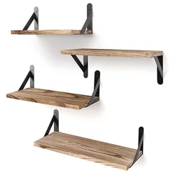 1pc Wooden Floating Shelf Wall Mounted Storage Rack Display Organizer For Bedroom Bathroom Kitchen Home Wall Shelf Stand
