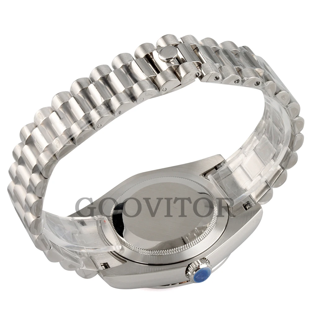 Waterproof 40mm NH35 Watch Case Presidential Strap For Seiko NH35 NH36 Movement Sapphire Glass DATEJUST Case Watch Accessories