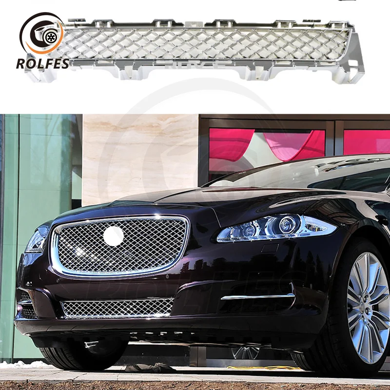 ROLFES Car Front Bumper Lower Grille Racing Grills For Jaguar XJ 2010-2015 Car Accessories C2D3580 C2D23093 Plating Grill/Black