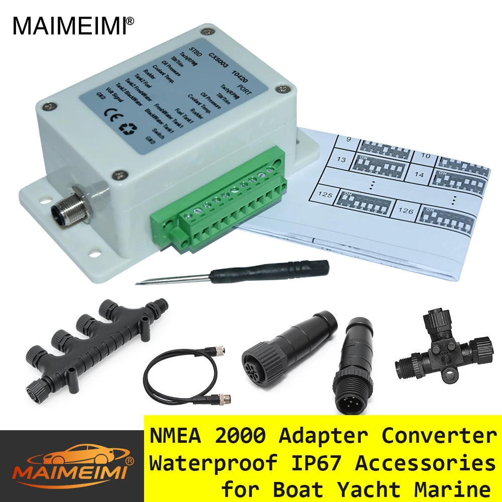 NMEA 2000 Cable Adapters Box 0-190 ohm Up to 18 sensors Signal Multifunction Converter Single/Dual Channel For Marine Boat Yacht