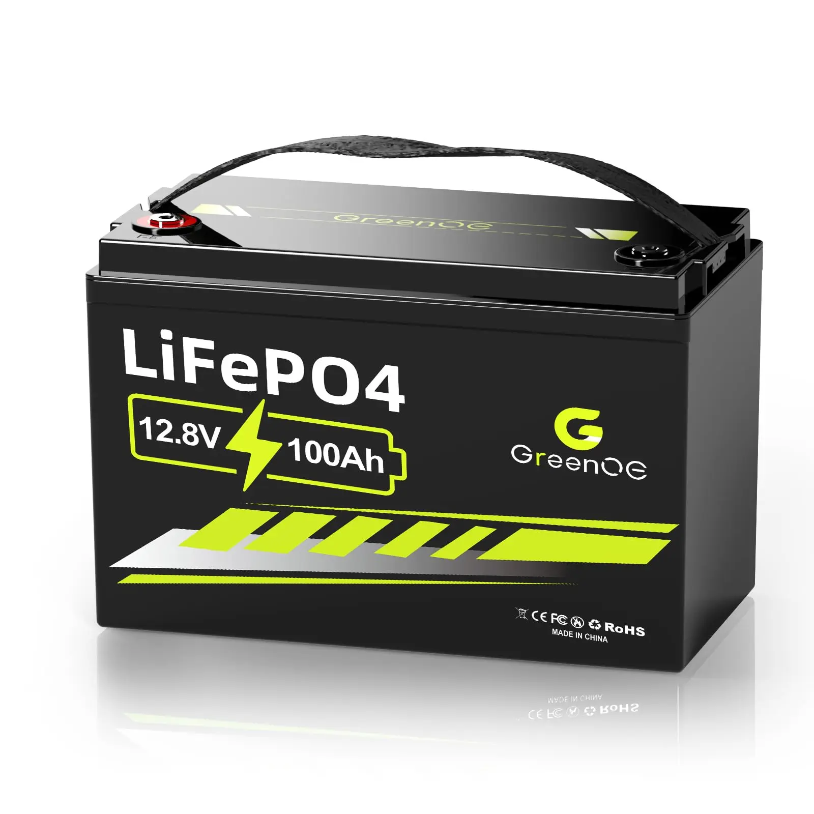12V 100Ah LiFePO4 Battery, Lithium Battery Deep Cycle Group 31, Smart 100A BMS, 1280Wh Energy, 15000+ Cycle, 10-Year