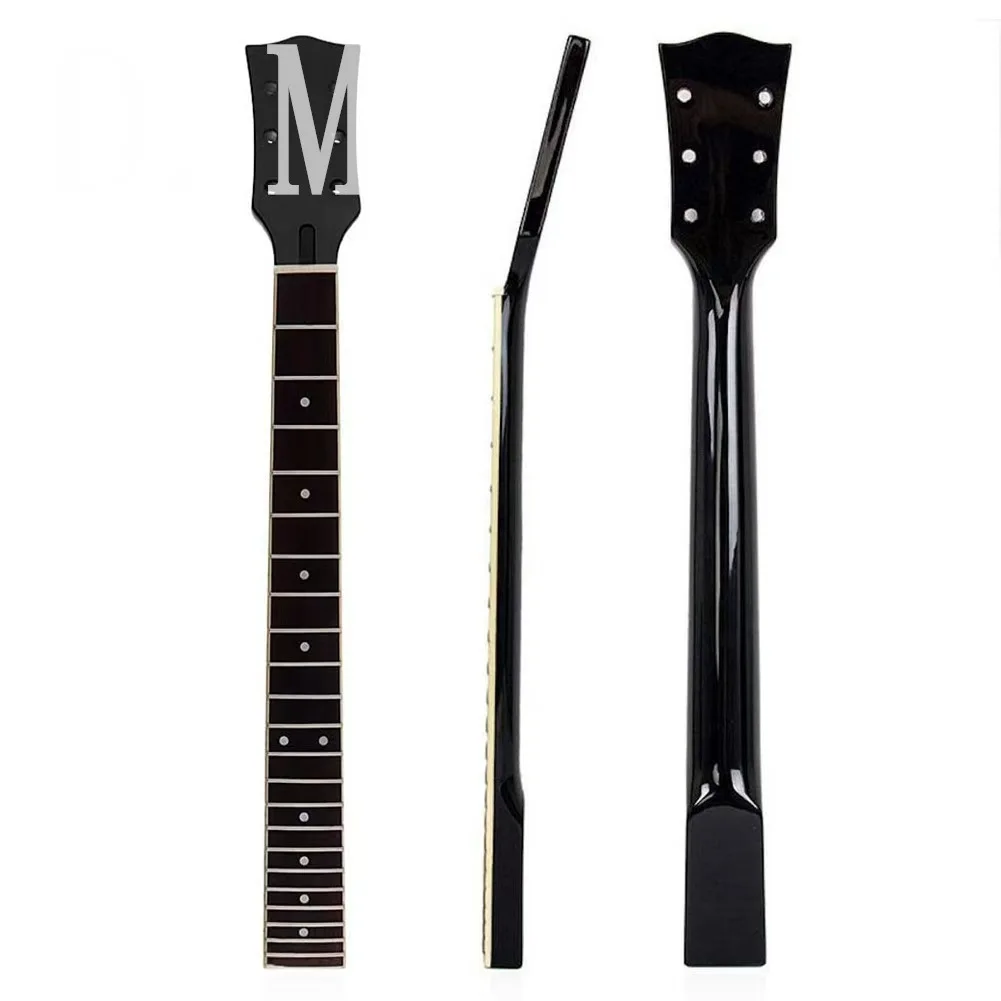 

Гриф для гитары из клена с грифом из палисандра, 6-струнный глянцевый черный гриф с белыми точками, замена в стиле Stratocaster