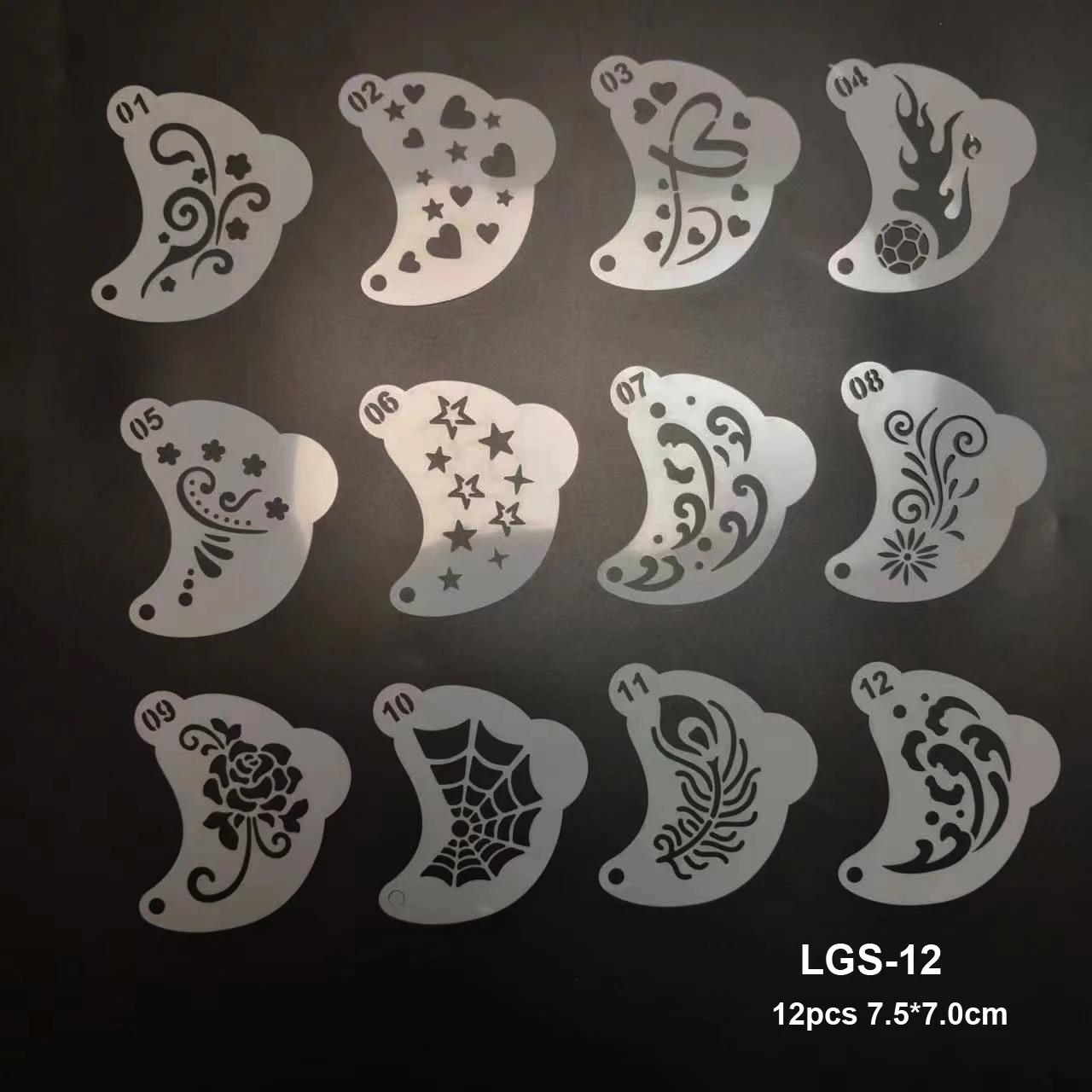 6 pcs Party Cosplay Reusable PET Body Face Paint Graphic Template Face and BodyTattoo Stencils for Kids Makeup - Image 4