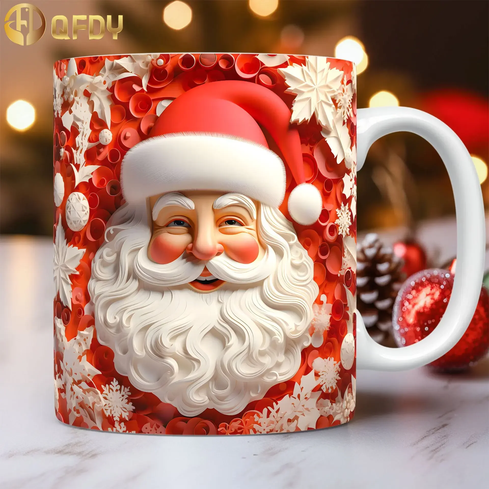 

Christmas Ceramic Cup 3D Snowman Pattern Mug With Flat Painted Snowman Novelty Coffee Mug For Coffee Milk Tea Lovers Gift