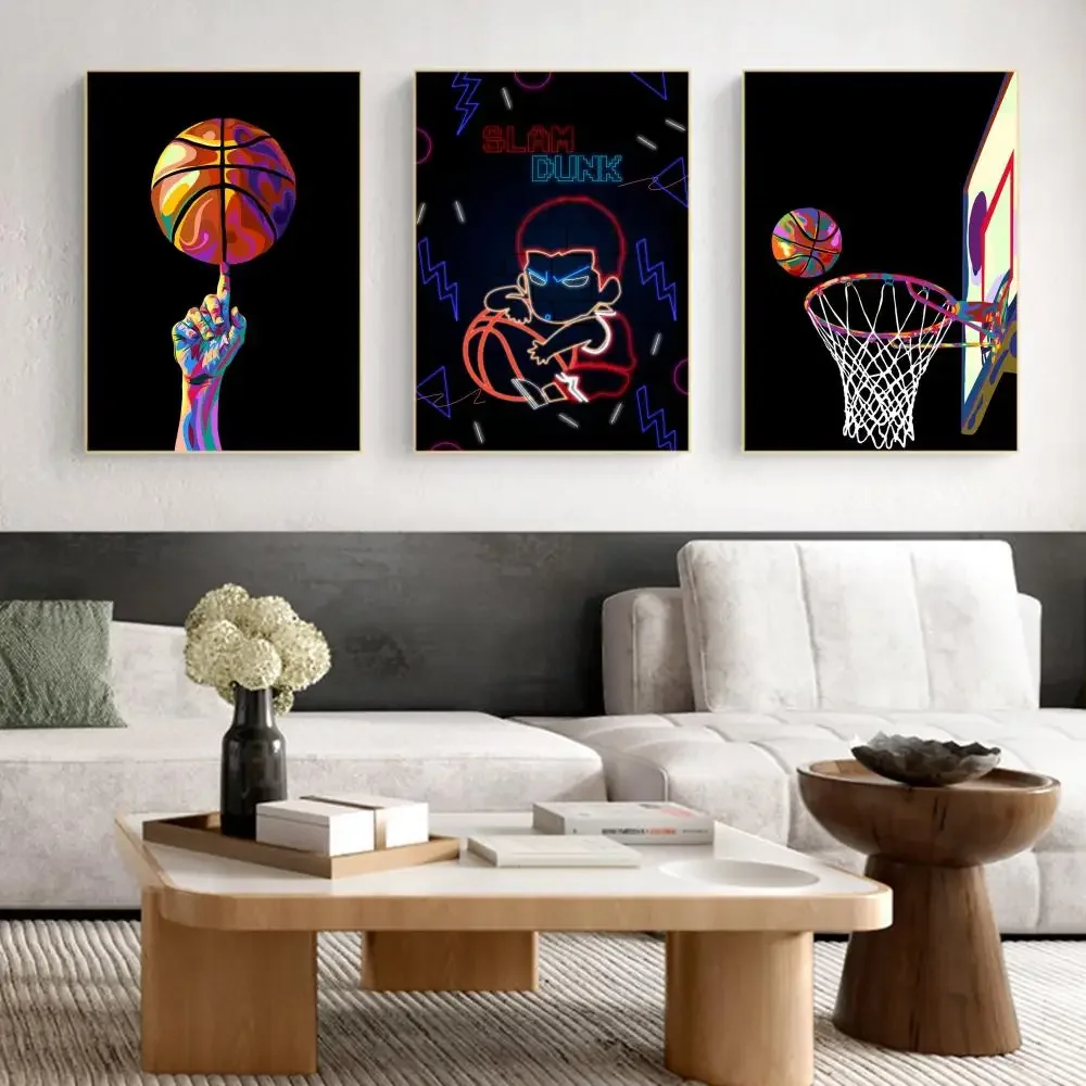 

Slam Dunk Poster Self-adhesive Art Poster Whitepaper Prints Posters Artwork Aesthetic Art Wall Painting