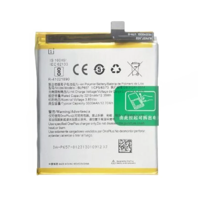 BLP657 Battery 3.85V 3300mAh for OnePlus 6  A6001 Mobile Phone Replacement Battery Brand-New High Quality