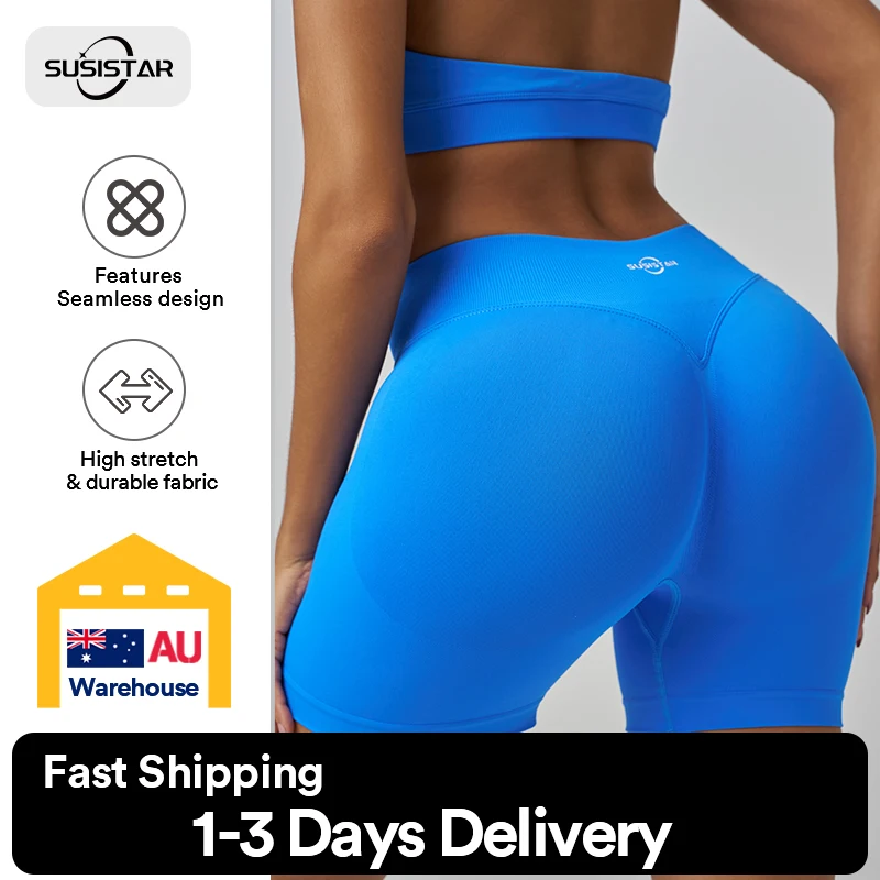 

SUSISTAR Professional Women Workout Shorts 3.6" Scrunch Shorts Seamless High Waisted Contour Gym Yoga Biker Shorts