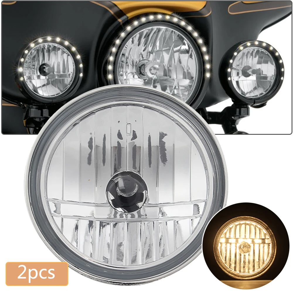 

Motorcycle Accessory Front Spotlight Driving FogLight Lamp BulbHalogen For Harley Touring Road King Electra Street Glide Chopper