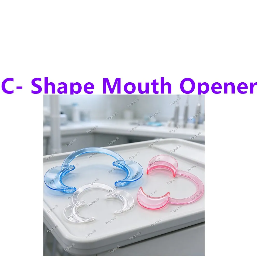 100Pcs Dental Mouth Opener C Shape Plastic Lip Cheek Retractors Intraoral Cheek Lip Opener Orthodontic Dentistry Tool