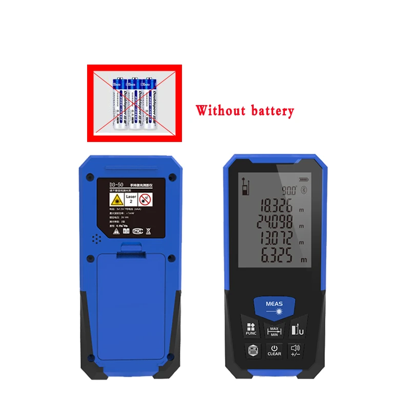 Laser-Entfernungs messer Maßband Werkzeug Entfernungs messer mit Winkel funktion zweifarbiger weicher Klebstoff Mess abstand 50/100 m – Detail 1