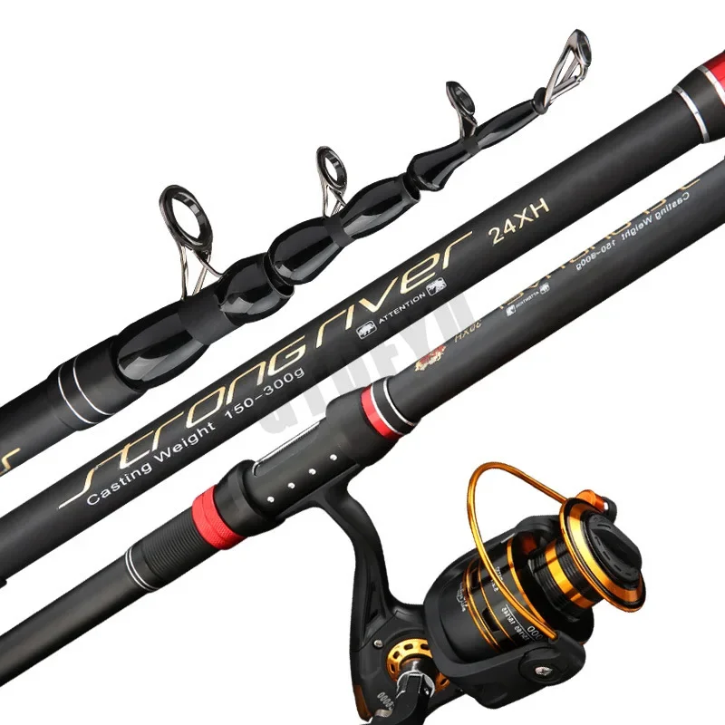 Superhard Telescopic Spinning Fishing Rods 1.8M-3.6M Ultra-Light Long Shot Sea Pole Long-Range High Quality Throwing Rod