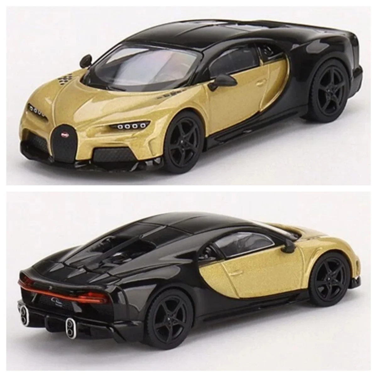MINI GT CHIRON SUPER SPORT 1/64 DIECAST MODEL CAR GOLD / BLACK MGT00513 Diecast Alloy Model Car