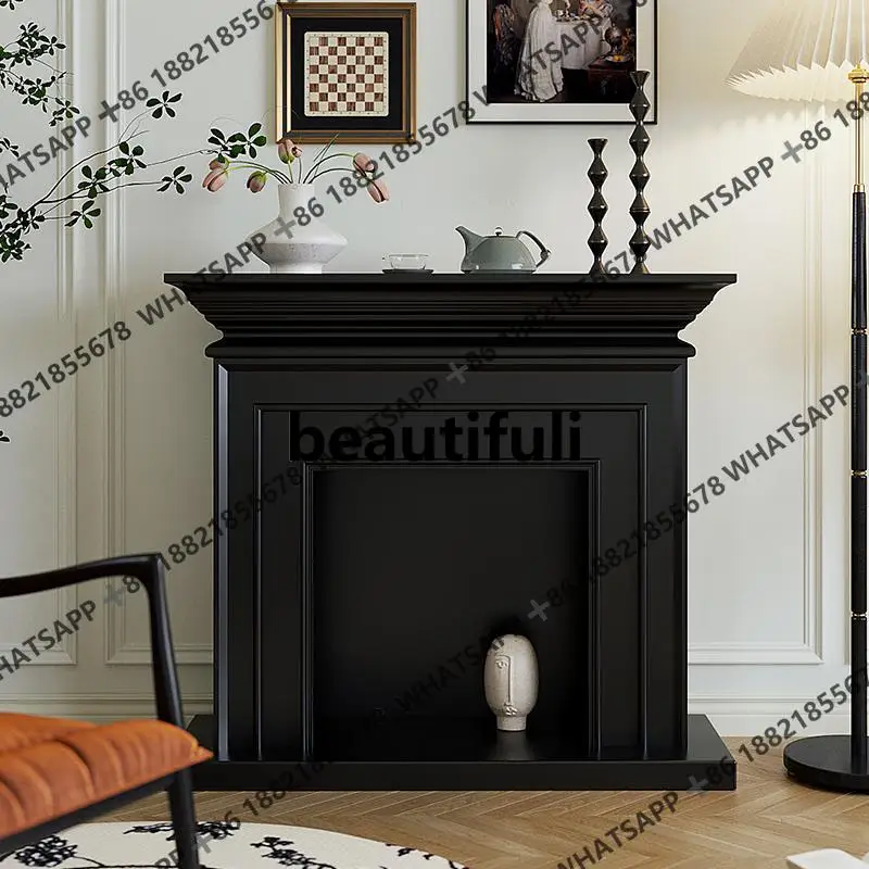 French simulated fire wood fireplace decorative cabinet flame atomization living room entrance partition storage cabinet