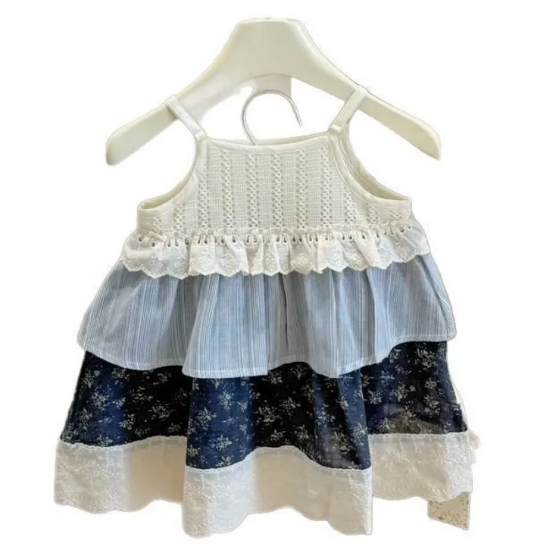 80-130 سنتيمتر الفتيات كعكة فستان الصيف نمط جديد للأطفال طفل النمط الغربي الغابات نمط حزام تنورة الأميرة #2