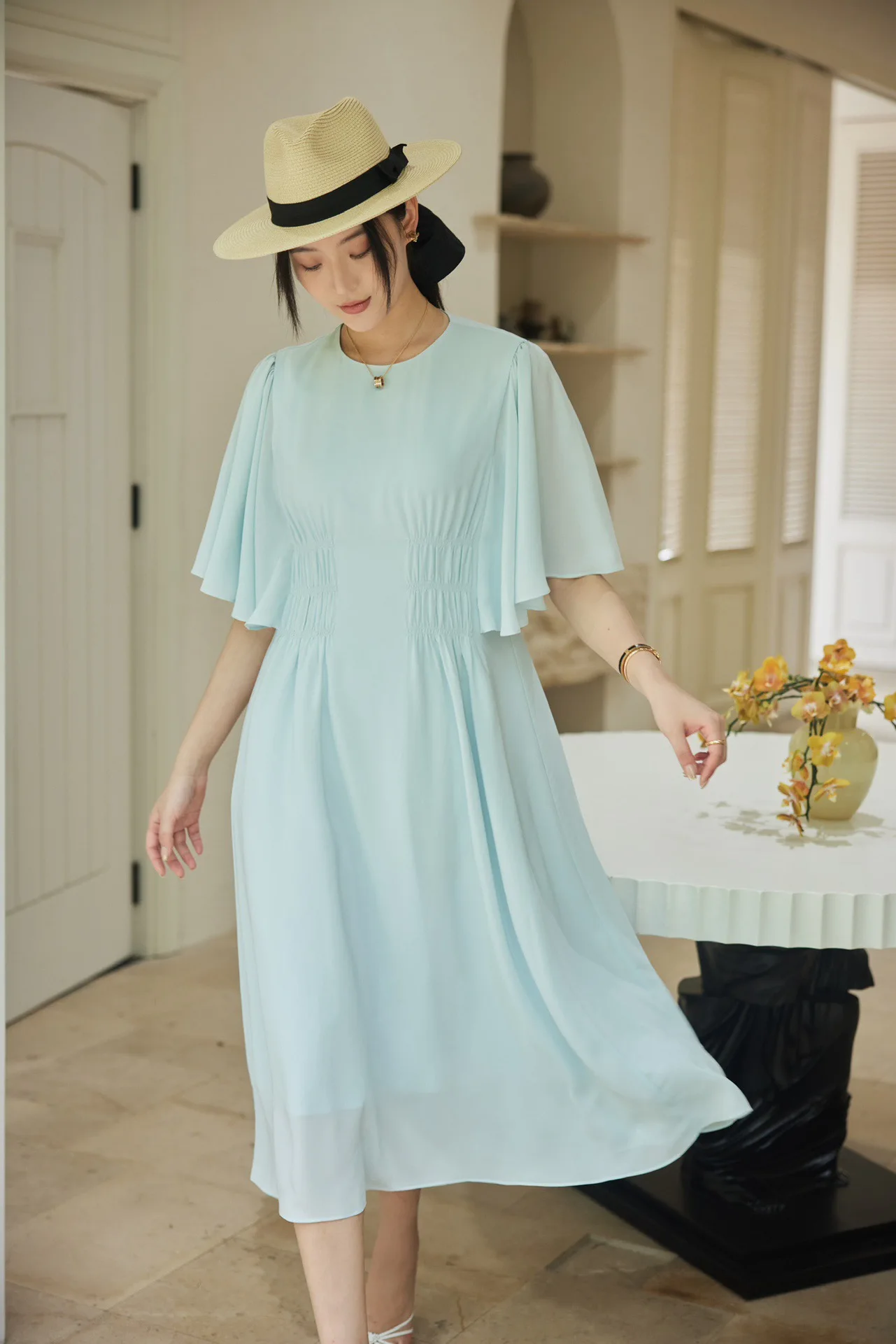 2024 Women's Clothing Simple solid color dress Spring Summer New No.69