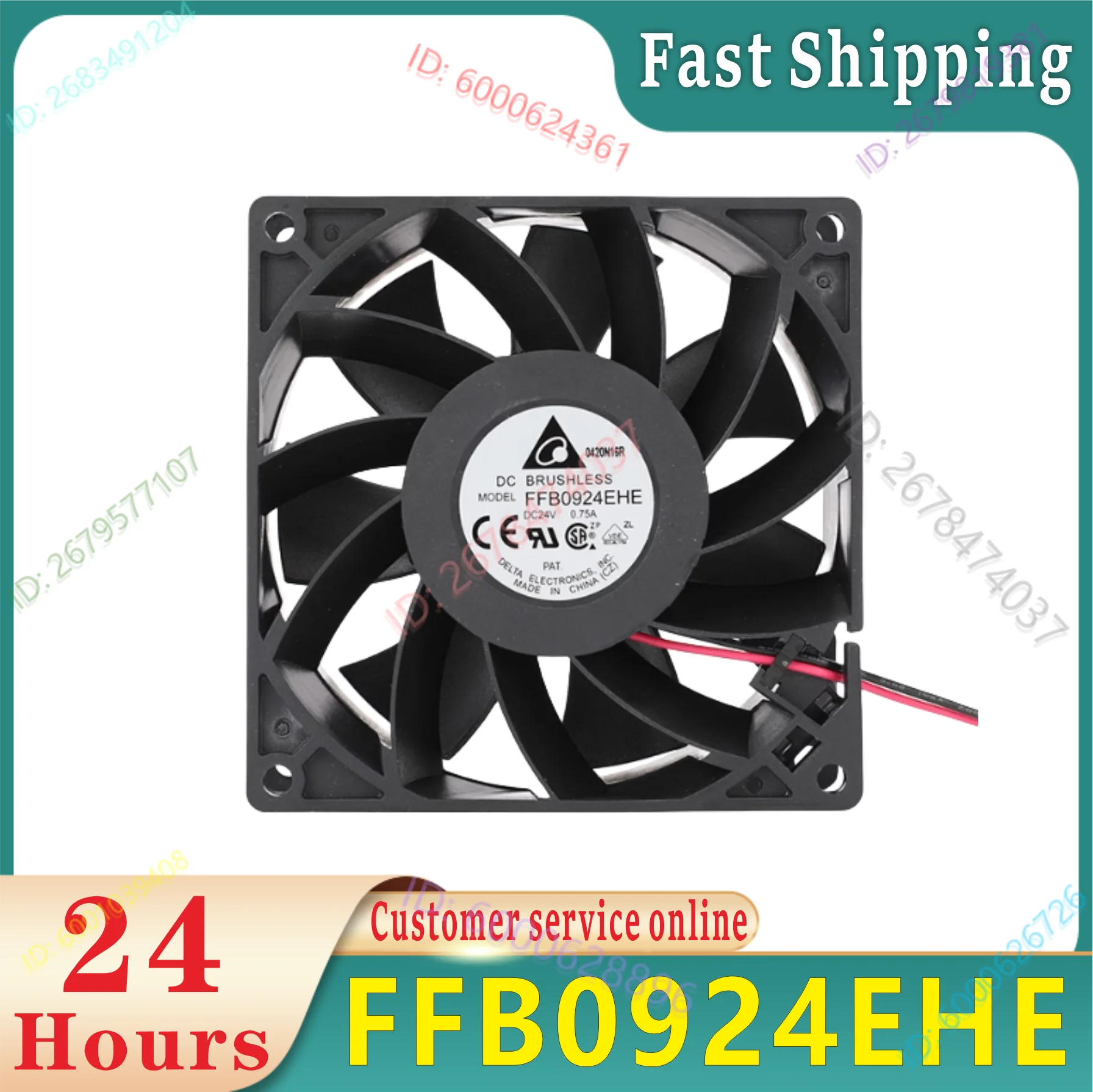 

FFB0924EHE cooler DELTA DC24V 0,75A 92x92x38mm 3-wire.