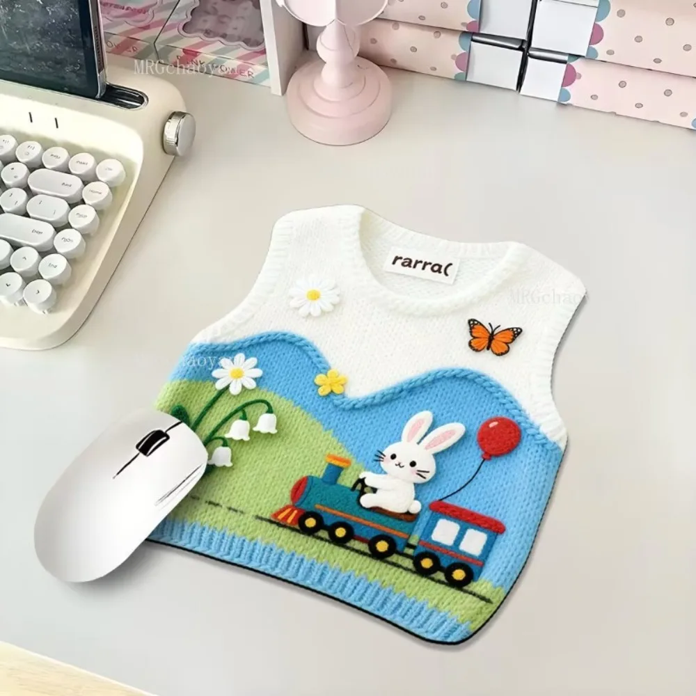 Cute sweater printed pattern mouse pad 3D Chicken Cartoon animal design computer desk mat portable mousepad desktop decoration