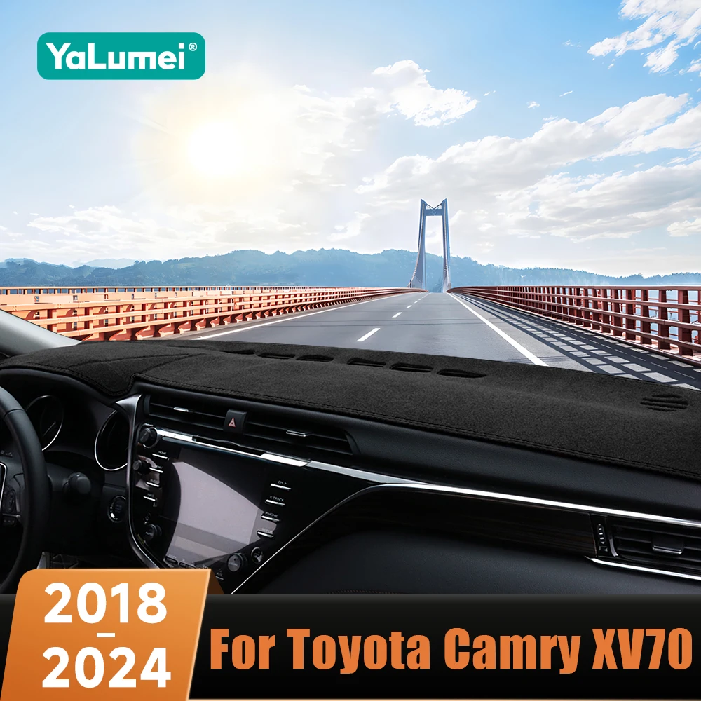 غطاء لوحة سيارة تجنب لوحة مضيئة لوحة أدوات السجاد لتويوتا كامري 70 XV70 2018 2019 2020 2021 2022 2023 2024 الهجين