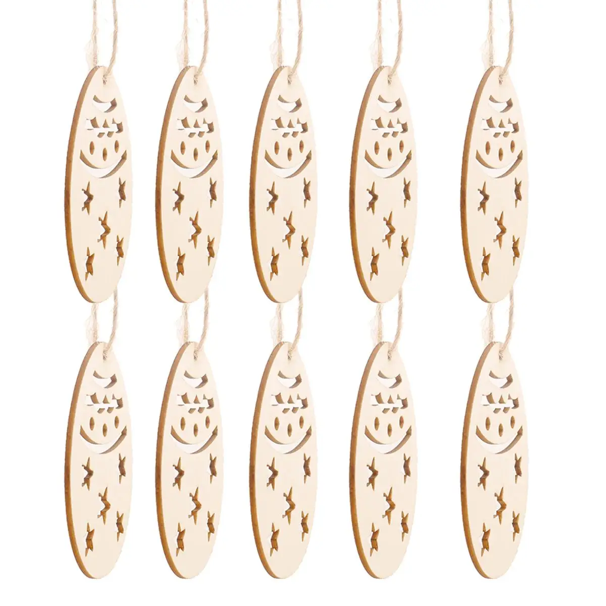 

20 Pcs Easter Pendant Hollow naments Decorations Party Adornments Wooden Hanging Festive Sewing Accessories