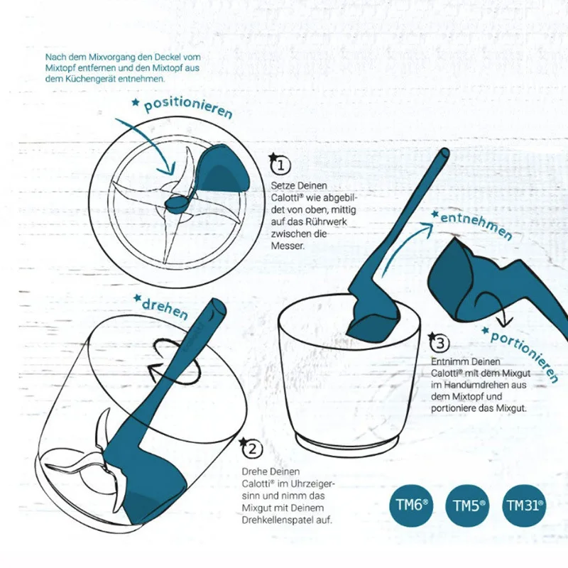 1/2 قطعة الدورية ملعقة للمطبخ Thermomix TM5/TM6/TM31 إزالة تقسيم الغذاء متعددة الوظائف دوارة خلط الطبول ملعقة #2