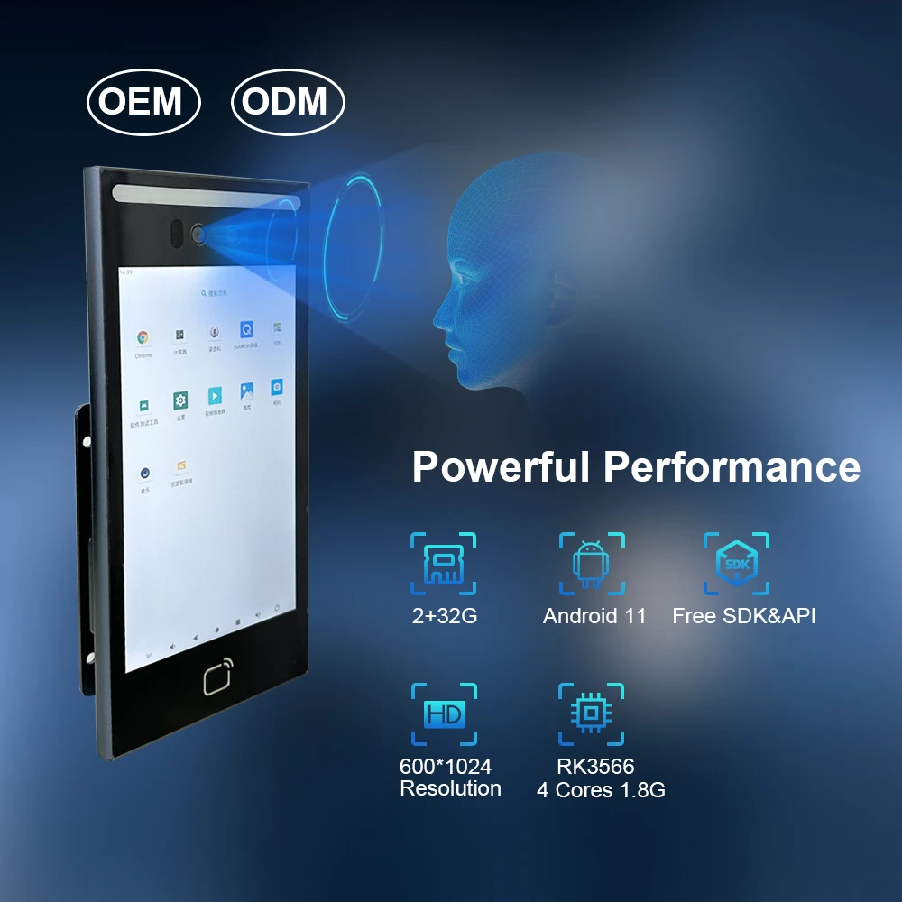 ระบบควบคุมการเข้าออกด้วยไบโอเมตริกซ์ Scanmax ขนาด 7 นิ้ว มาตรฐาน IP65 พร้อมระบบมองเห็นในเวลากลางคืน ระบบจดจำใบหน้า กล้องคู่ และโลโก้ที่ปรับแต่งได้