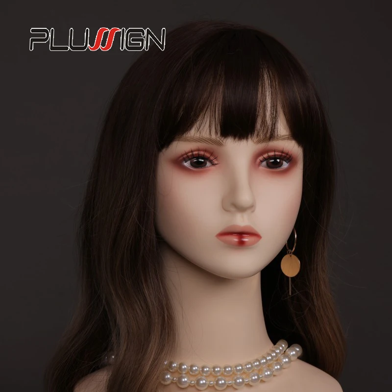 Red Dot Lips Makeup Mannequin Head Beige Skin Female Wig Head Mannequin Without Shoulder Pvc False Head For Display Wigs