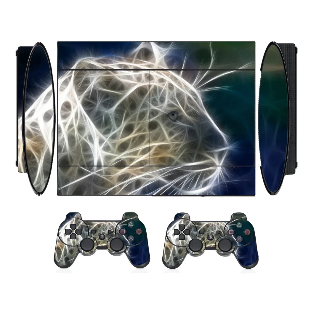 Wild Animals Vinyl Skin Sticker Protector for Sony PS3 Super Slim and 2 Controller Skins Stickers
