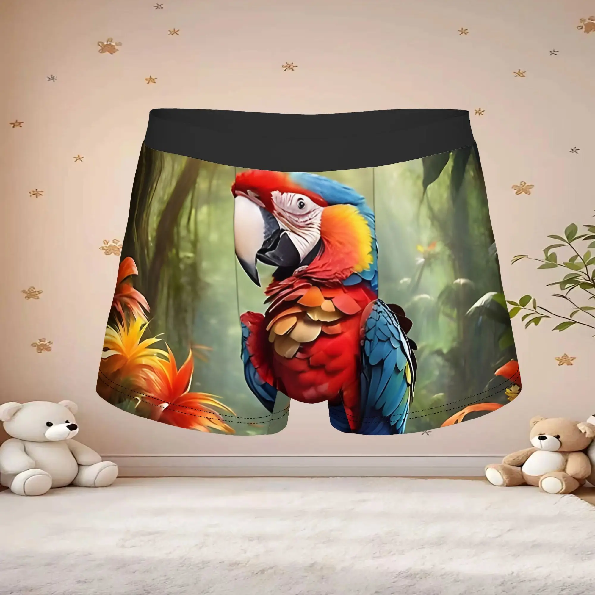 1pc Popular Tropical Rainforest Parrot Apron boxers  adults  Breathbale Panties Men's Underwear Comfortable Shorts Boxer Briefs