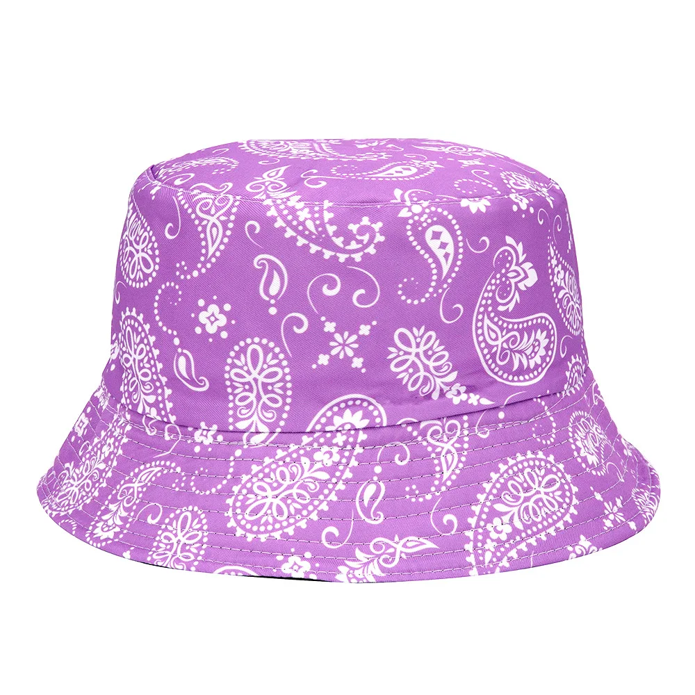 2024 Spring/Summer Fashion Cashew Print Hat Leisure Sun-proof Bucket Hat Unisex Outdoor Fisherman Cap