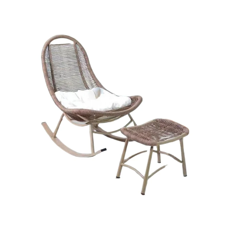 

Adult rocking recliner lazy chair outdoor rattan rocking leisure chair