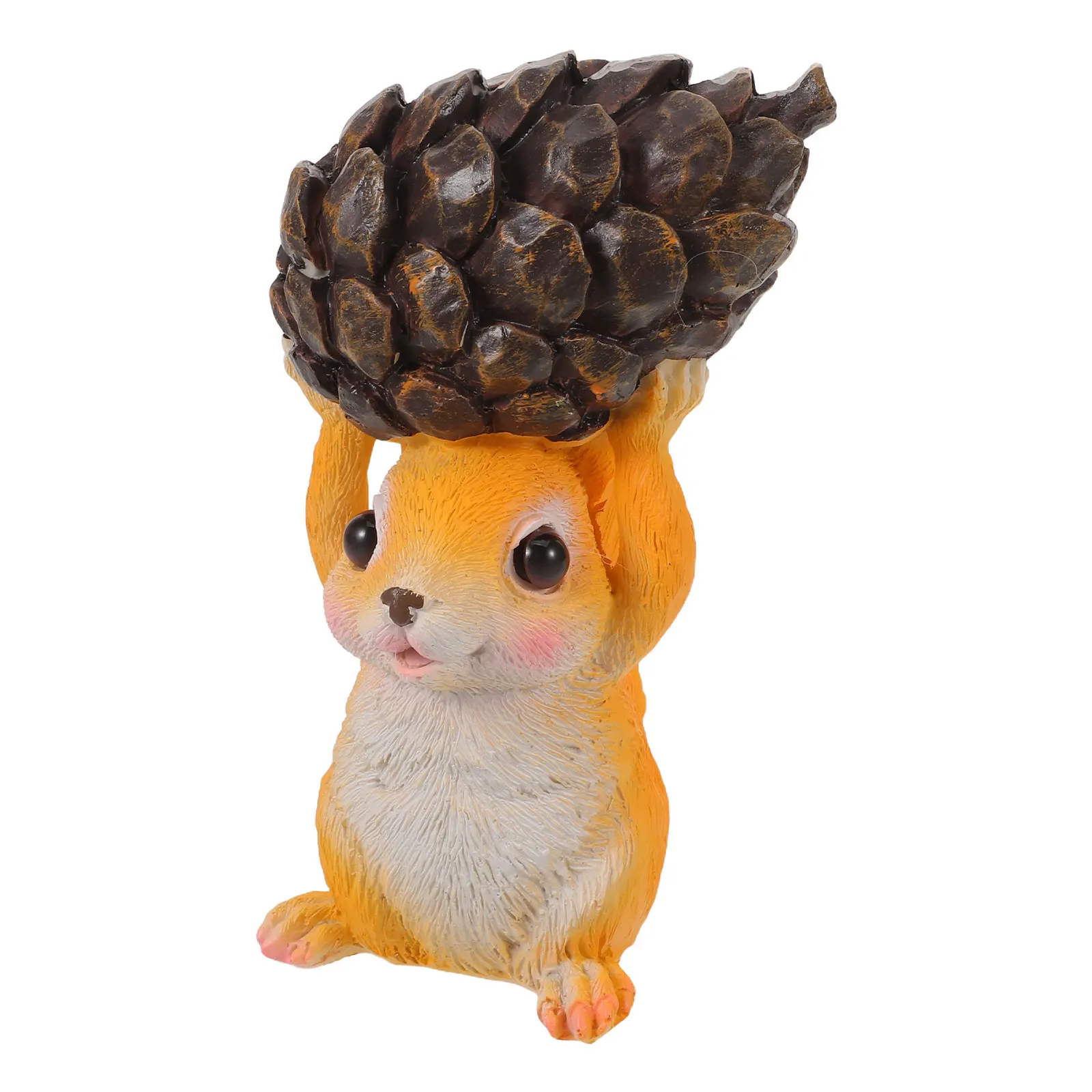 Resin Squirrel Outdoor Statue Charming Cartoon Animal Garden Ornament for Patio Lawn Tabletop Decor Mini Squirrel Sculpture
