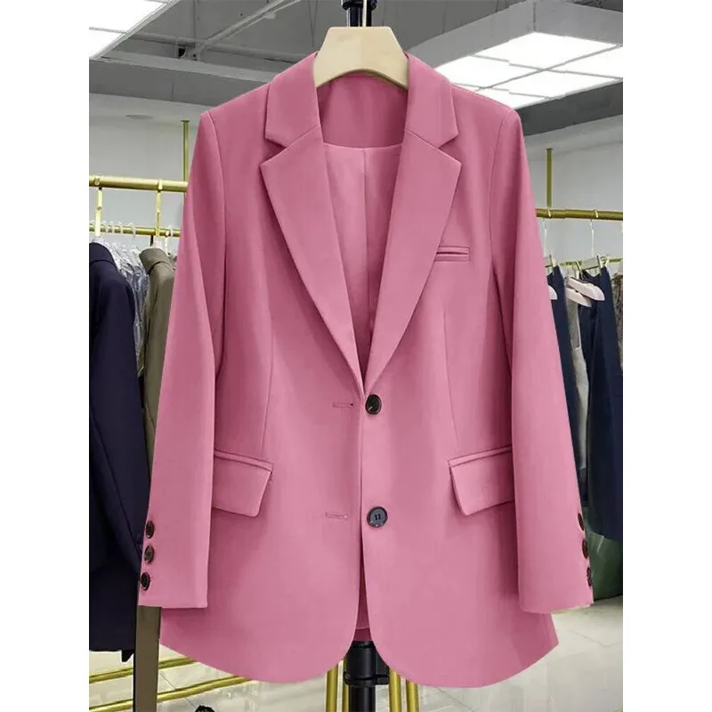 Giacche Cappotto rosa Casual sciolto Versione coreana Abito piccolo da donna Design Sense Blazer da donna