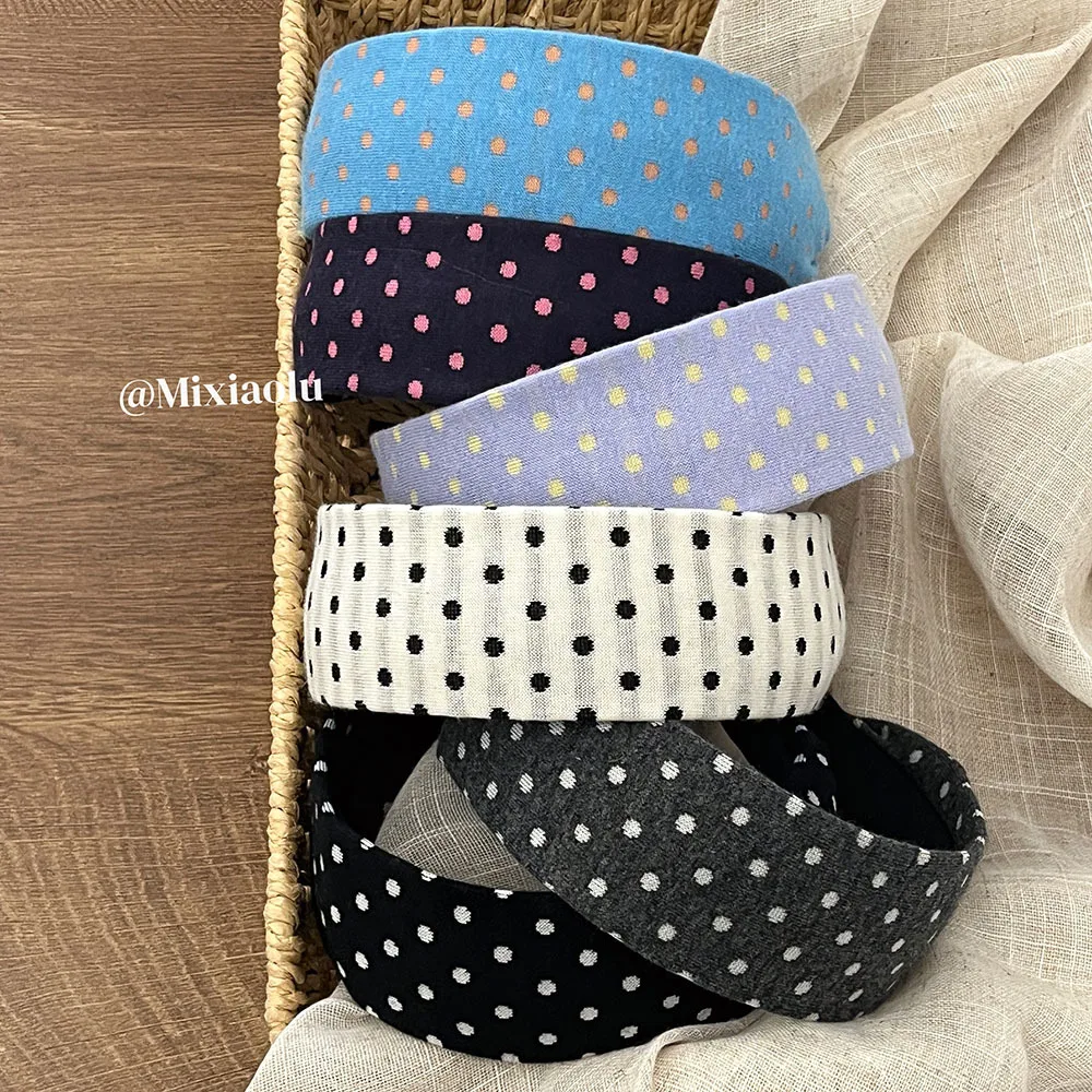 

Women's Hair Bands Korean Retro Polka Dots Simple Versatile Fashionable Trendy French Hair Hoops High-quality Hair Accessories