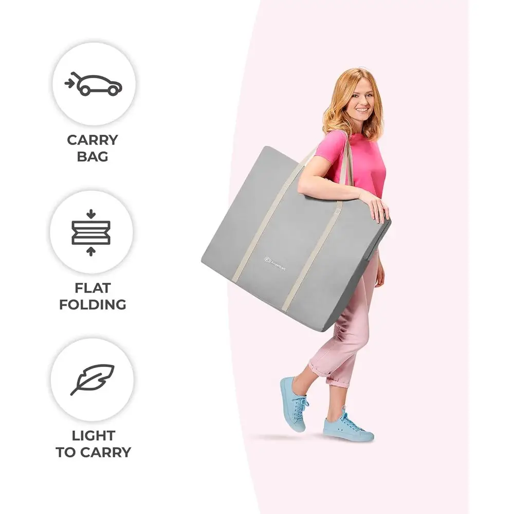 سرير محمول قابل للطي LOVI من Kinderkraft، سرير سفر للأطفال مع ناموسية، غطاء رأس قابل للتعديل، وميزة مهد، بيج #5