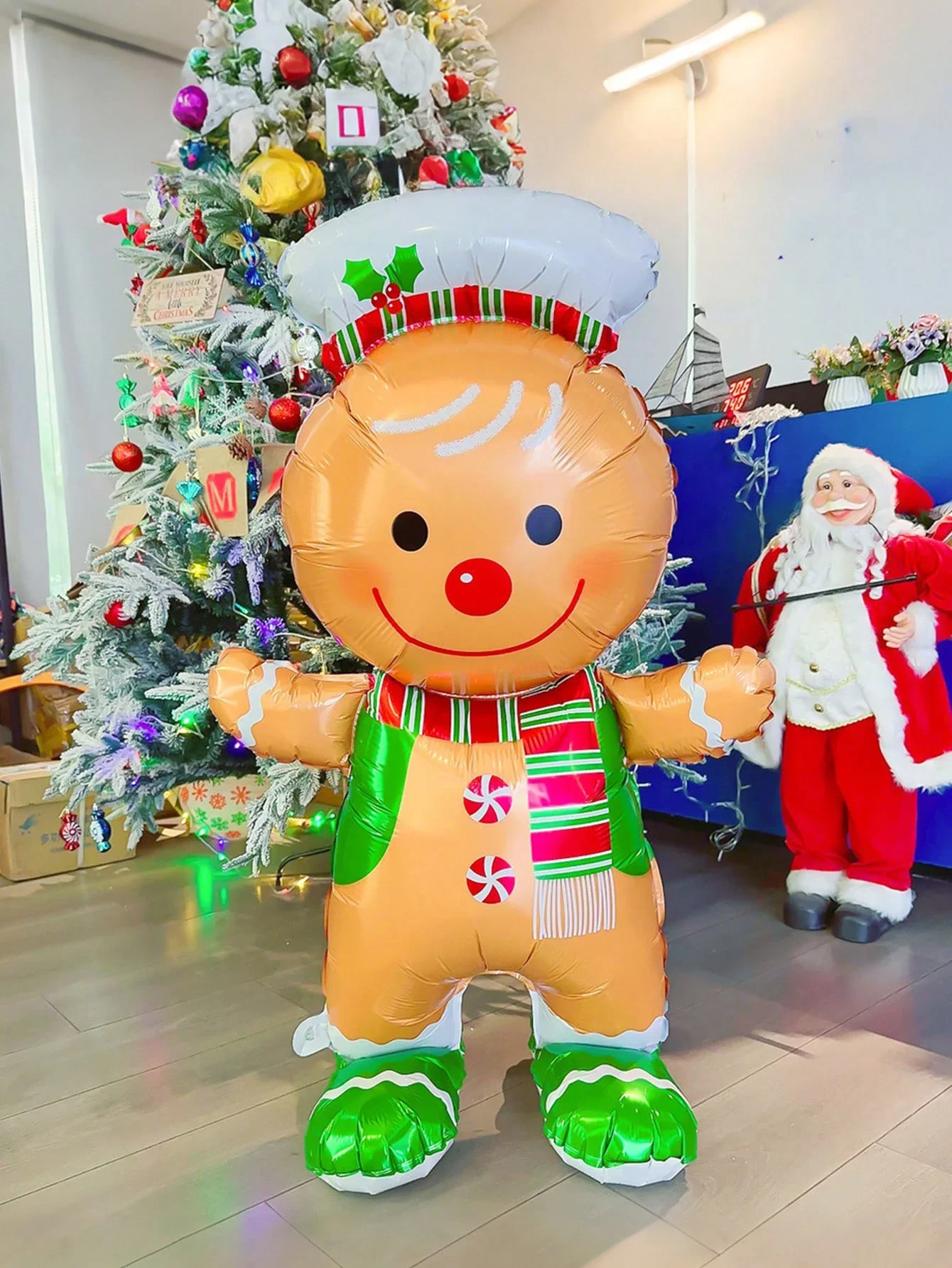 قطعة واحدة من بالونات رقائق الألومنيوم لعيد الميلاد مقاس 60 بوصة، مناسبة لحفلات عيد الميلاد وحفلات موضوع رجل الثلج وحفلات أعياد الميلاد