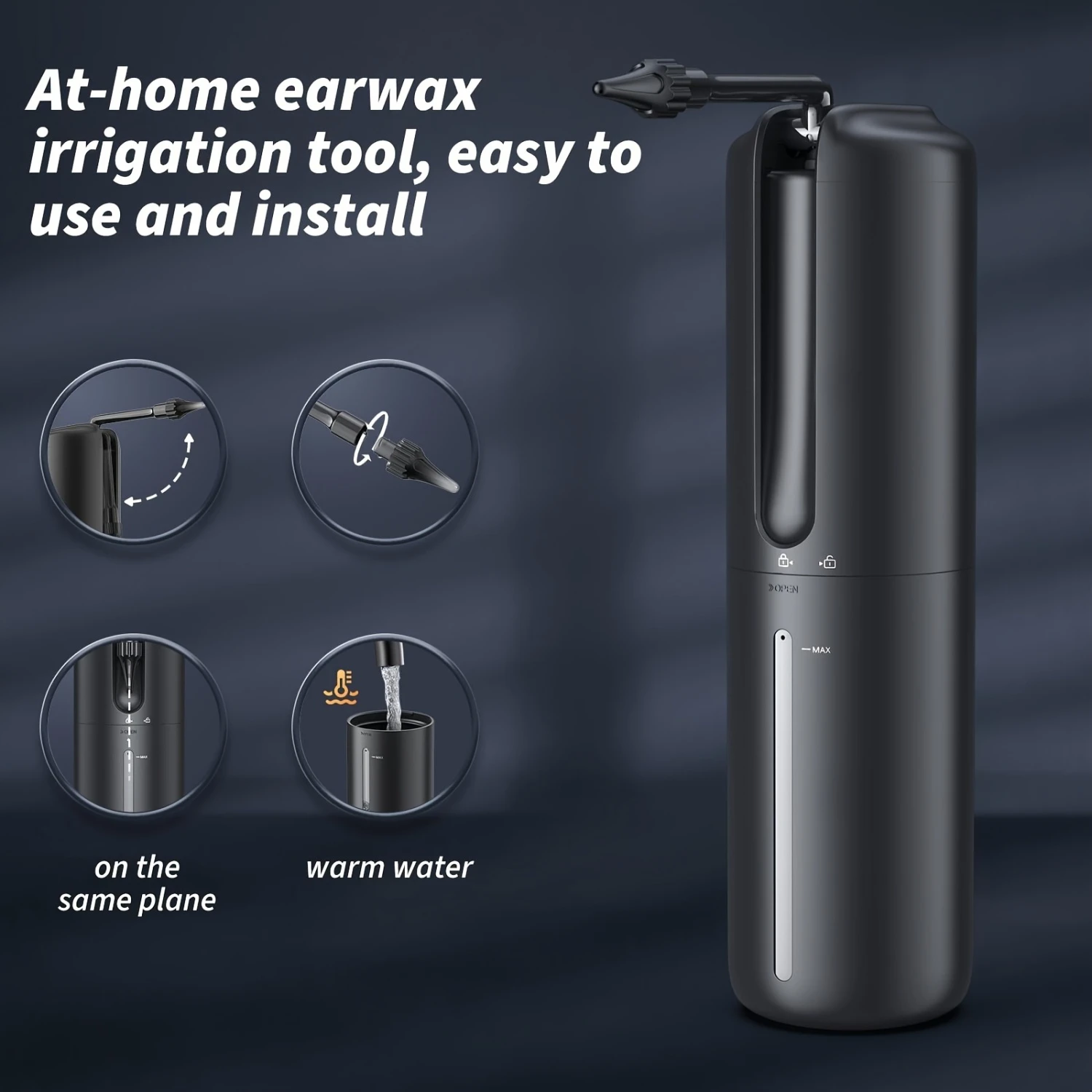 ชุดกําจัดขี้หูแบบพกพาน้ําหนักเบา - ระบบทําความสะอาดหูที่อ่อนโยนและมีประสิทธิภาพพร้อมโหมดแรงกด 4 โหมด - หู Irr ที่ขับเคลื่อนด้วยน้ํา