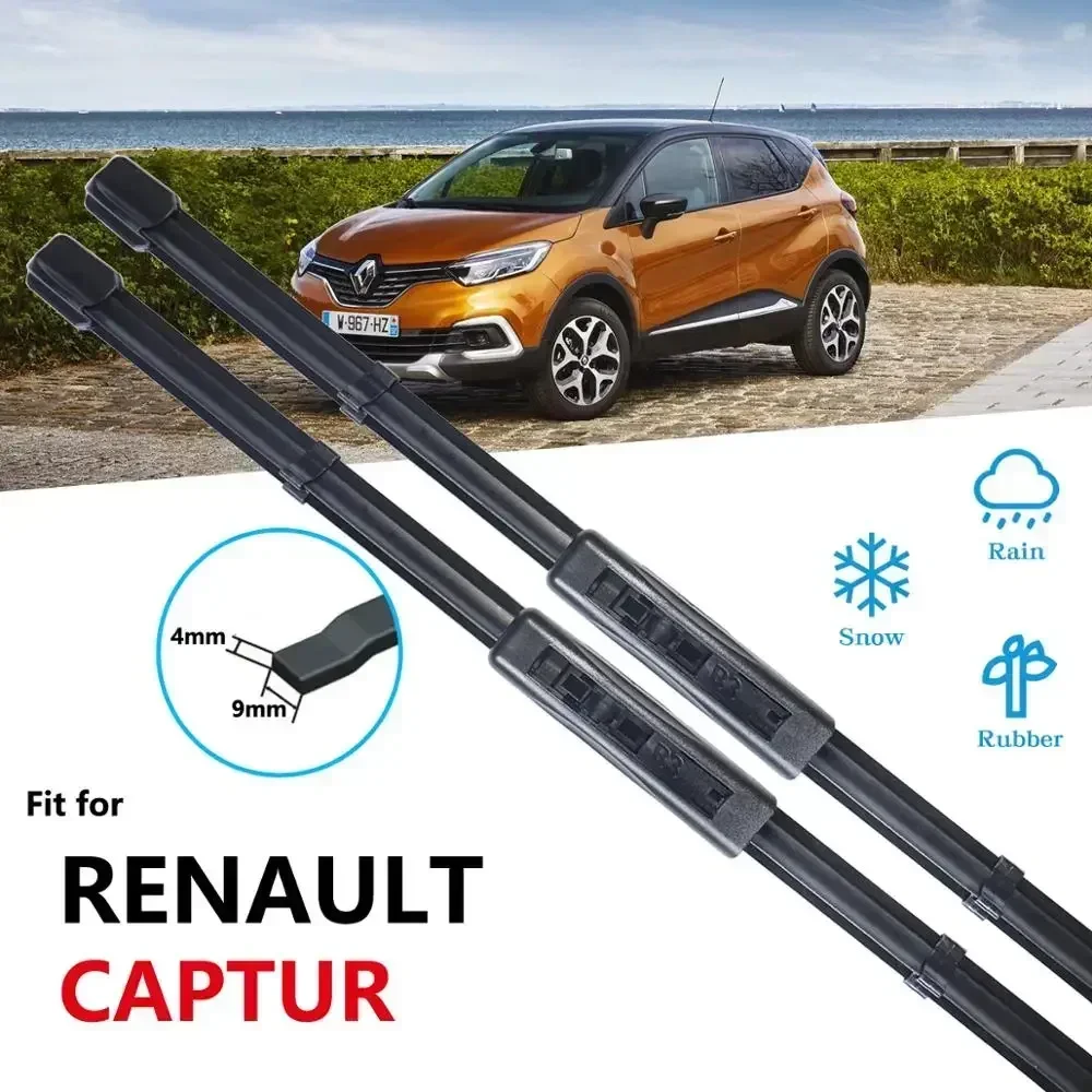 For Renault Captur 2013 2014 2015 2016 2017 2018 Samsung QM3 Car Wipers Blades Brushes Car Accessories Stickers Front Windshield