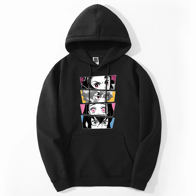 Homens e mulheres Demon Slayer Hoodies Anime japonês, Tanjirou Manga, Harajuku Streetwear, treino solto, pulôver, moletons, moda