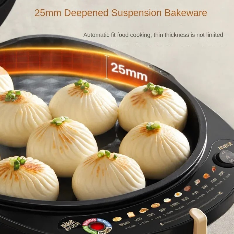 SUPOR Electric Crepe Maker Double-sided Heating Pancake Griddle with Detachable Non-stick Plate 30CM for Multi-function Cooking