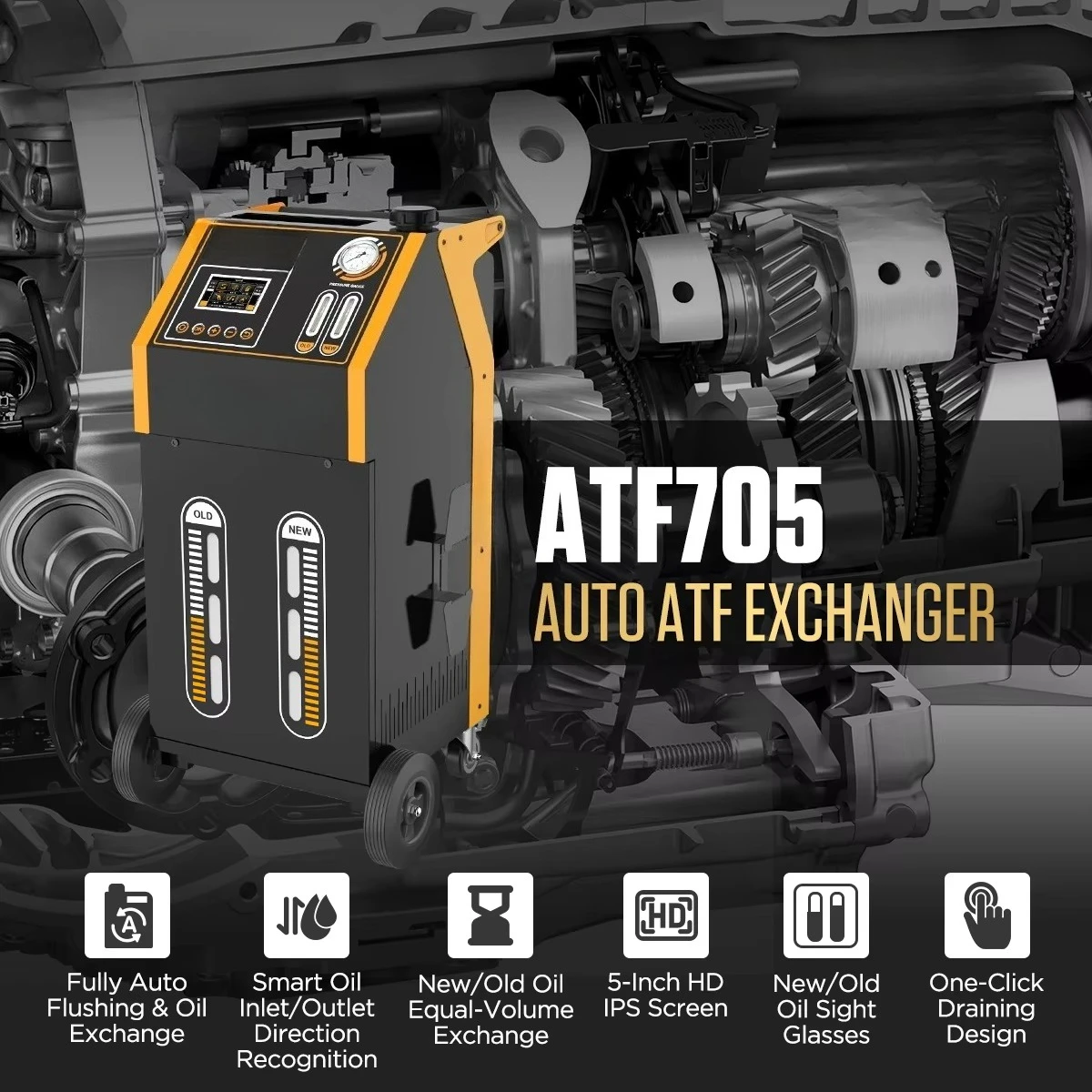 AUTOOL ATF705 12V Auto Automatic Gearbox Transmission Oil Change Atf Fluid Flush Exchange Machine Equipment for Sale