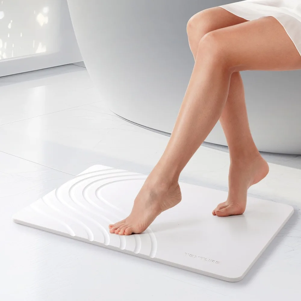 

Супер впитывающий быстросохнущий каменный коврик для ванной, большой белый коврик для душа с диатомовой землей, жесткий коврик для ванной комнаты, 39x60 см