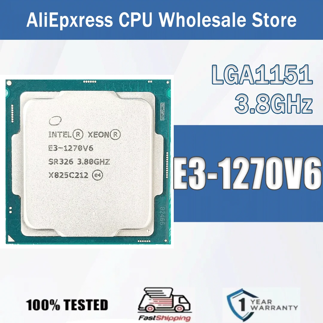 Intel Xeon E3-1270V6 3,8 GHz 4 núcleos 8 hilos 8M 72W E3 1270 V6 ordenador CPU procesador servidor E3 1270V6 paquete LGA 1151 SR326