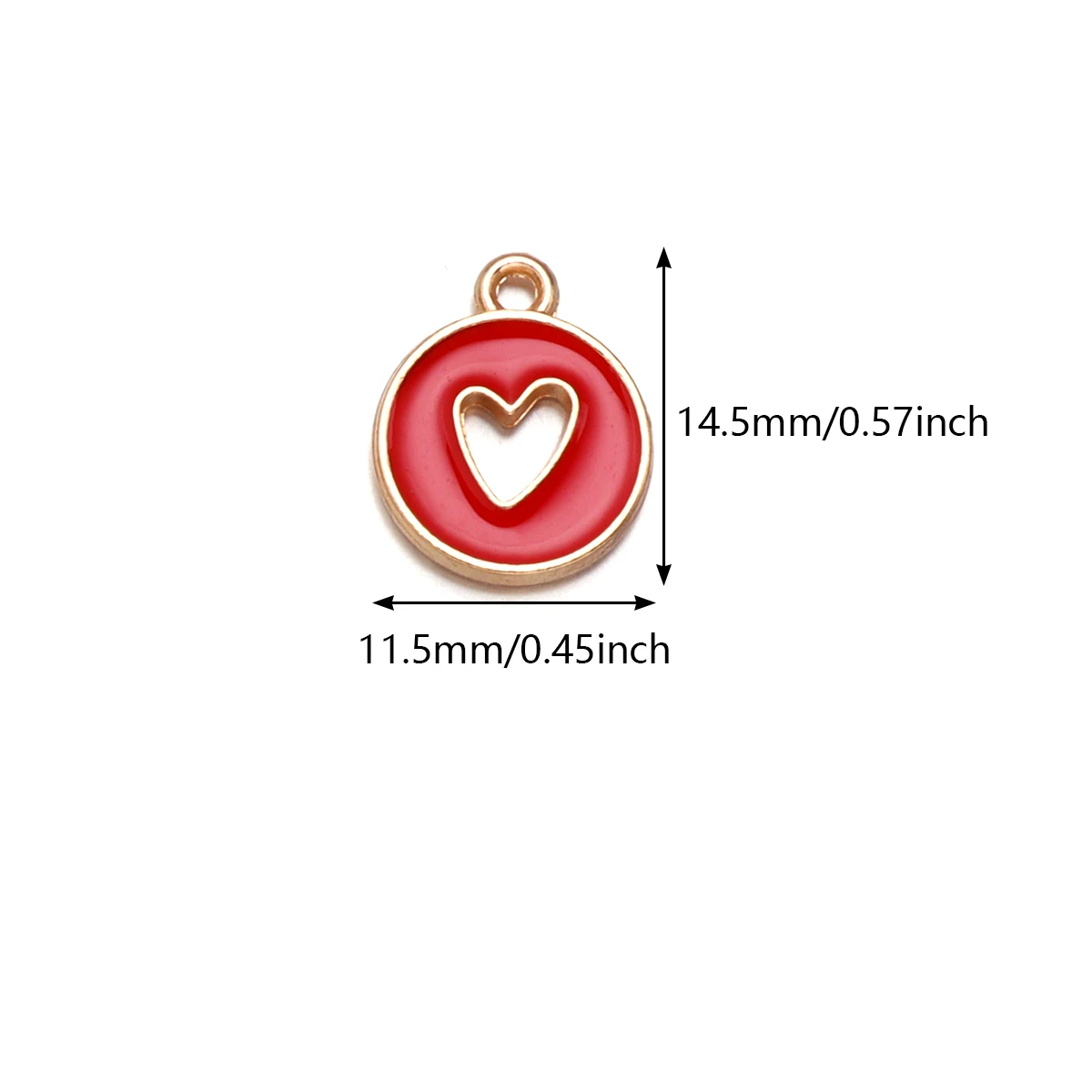 10pcs Alloy Hollow Charm Color Love Heart Charms for Jewelry Making DIY Handmade Necklace Pendant Earrings Accessories wholesale